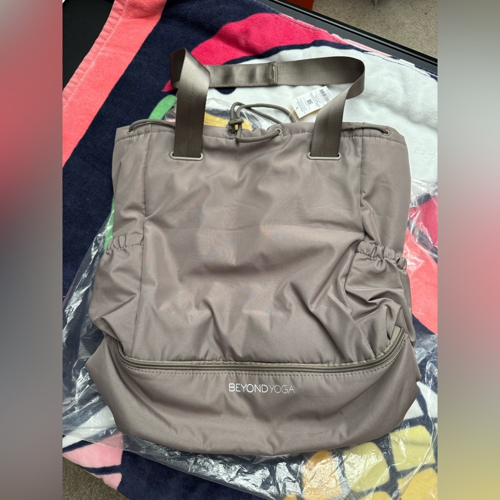 Beyond Yoga Taupe Tote Bag